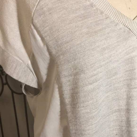 All Saints wool/cotton/silk V neck hi/lo top 4 - Picture 3 of 8